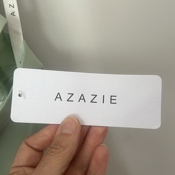 AZAZIE CLARICE A-Line Halter Chiffon Floor-Length Dress Agave Sz A0 NWT ◼️ - Picture 8 of 13